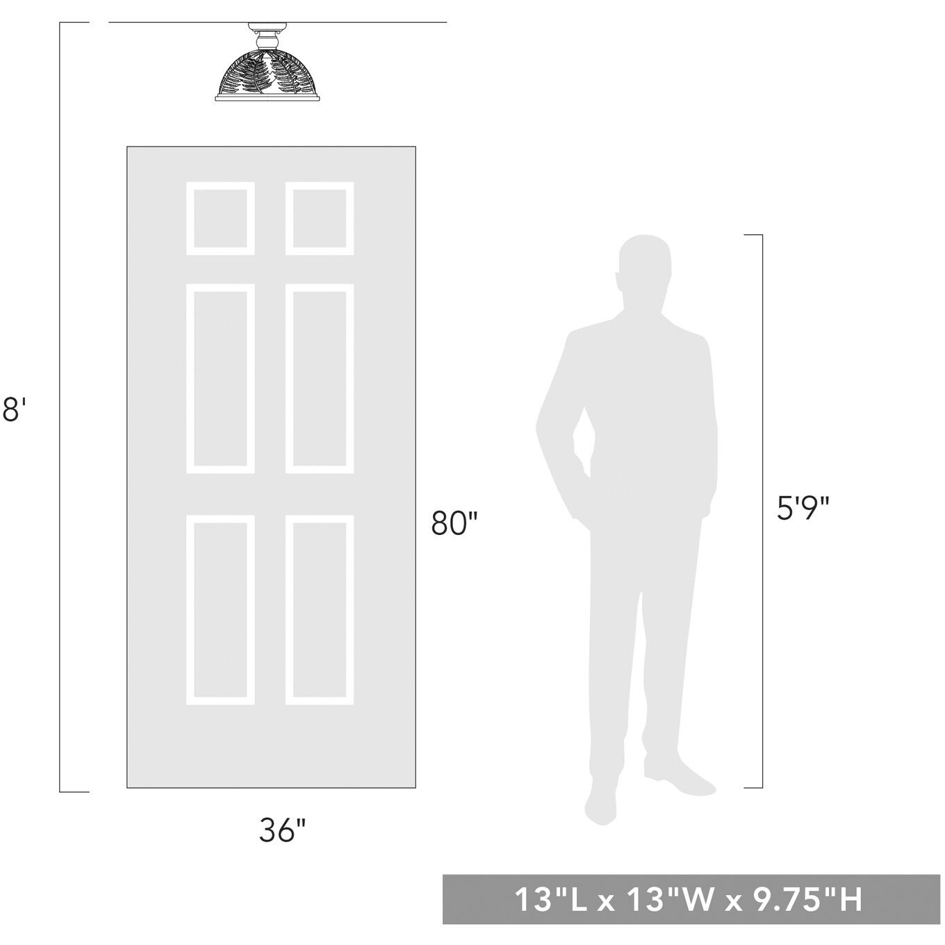 Annalin 1 Light 13 inch Vintage Decor White Semi-Flush Ceiling Light